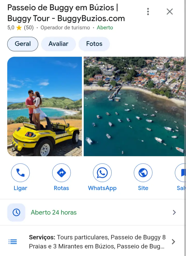 Passeio de Buggy em Búzios avaliações 5 estrelas no Google Buggy Búzios